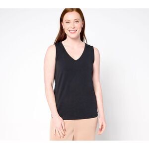 Maya J Women's Top Sz XS V-Neck Knit Tank Black A685804